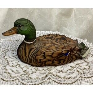 Vintage Wood Kadian Crafts LTD Hand Carved Decoy Mallard Duck Mantel Canada